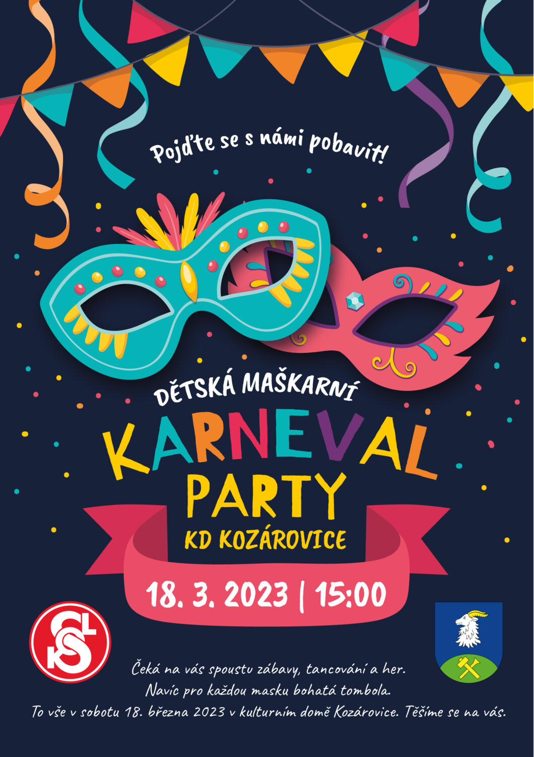 Dětská maškarní karneval party – 18. 3. 2023